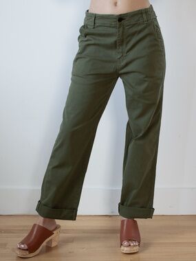 ASKK NY Olive Green Chino Twill Straight-Leg Pants Size 25